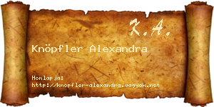 Knöpfler Alexandra névjegykártya
