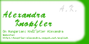 alexandra knopfler business card